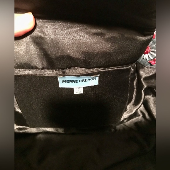 Pierre Urbach Structured Multicolor Embroidered Floral Snap Top Closure Tote Bag - Picture 4 of 8